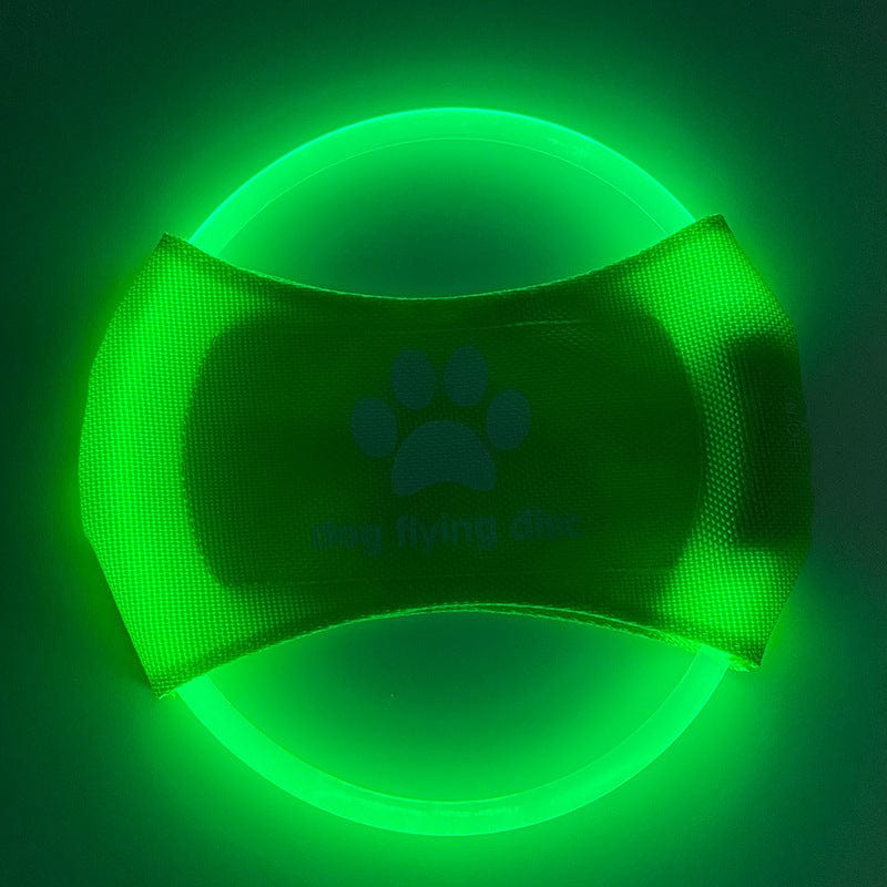 Spud Jax Petshop Green LED Rechargeable Dog Flying Disc - Glow-in-the-Dark Pet Training Toy with Paw Design Green LED Rechargeable Dog Flying Disc - Glow-in-the-Dark Pet Training Toy with Paw Design Pet Care > Dog Supplies > Dog Training Aids