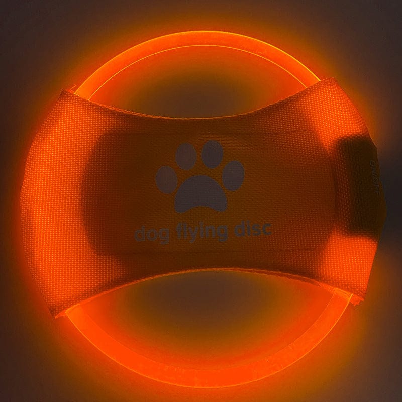 Spud Jax Petshop Orange LED Rechargeable Dog Flying Disc - Glow-in-the-Dark Pet Training Toy with Paw Design Orange LED Rechargeable Dog Flying Disc - Glow-in-the-Dark Pet Training Toy with Paw Design Pet Care > Dog Supplies > Dog Training Aids
