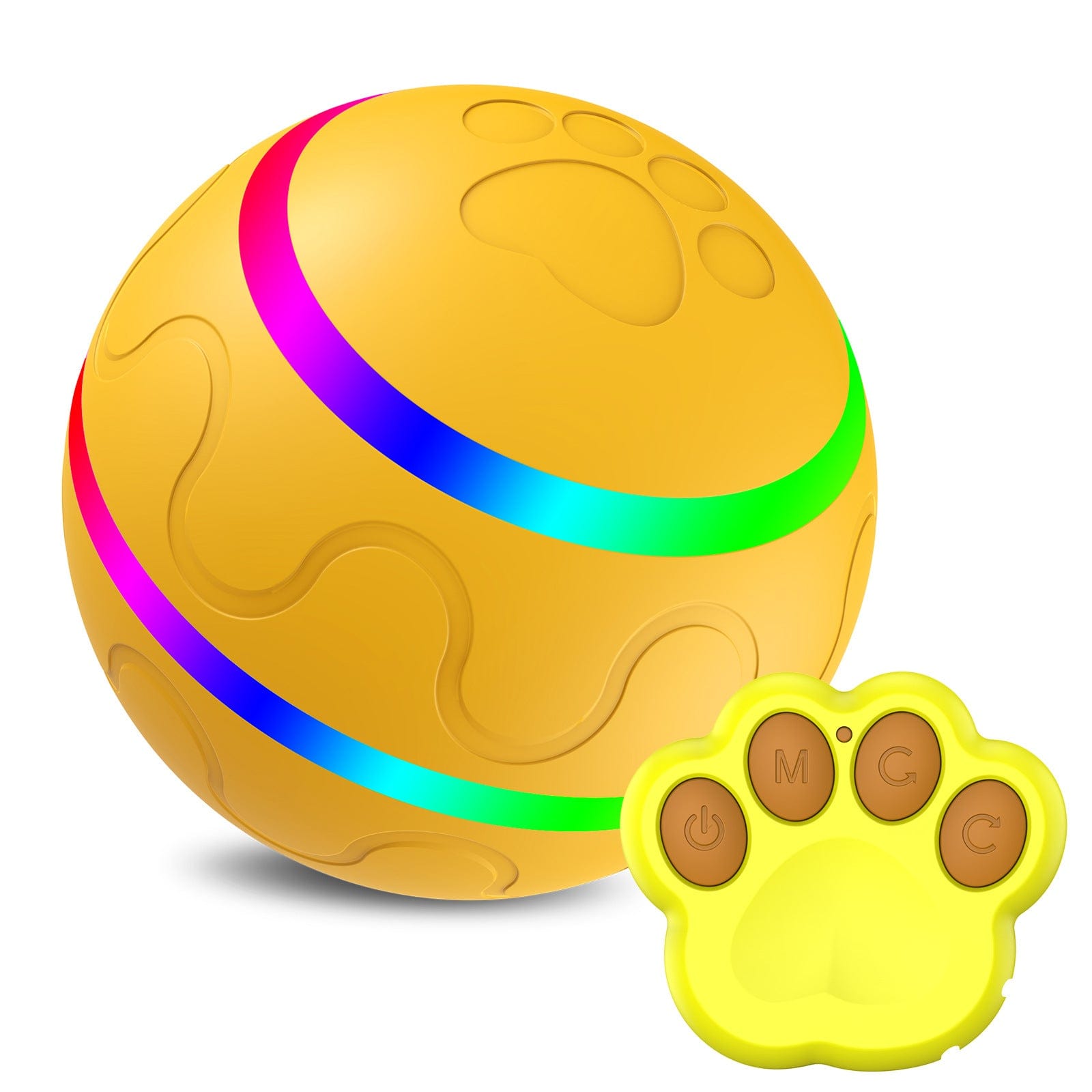 Spud Jax Petshop Interactive Auto Pet Toy Ball with Remote Control - USB Rechargeable, LED Lights, Sturdy & Waterproof(yellow) Interactive Auto Pet Toy Ball with Remote Control - USB Rechargeable, LED Lights, Sturdy & Waterproof(yellow) Pet Care > Dog Supplies > Dog Training Aids