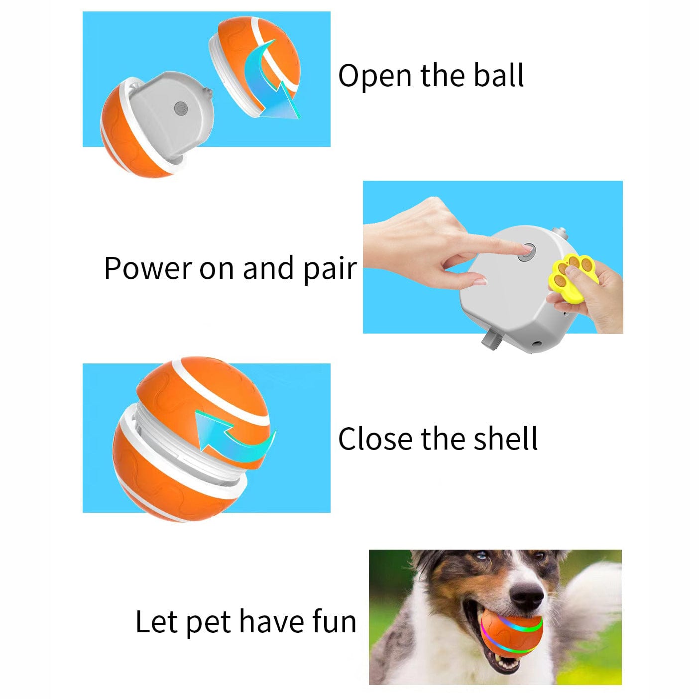 Spud Jax Petshop Interactive Auto Pet Toy Ball with Remote Control - USB Rechargeable, LED Lights, Sturdy & Waterproof(yellow) Interactive Auto Pet Toy Ball with Remote Control - USB Rechargeable, LED Lights, Sturdy & Waterproof(yellow) Pet Care > Dog Supplies > Dog Training Aids