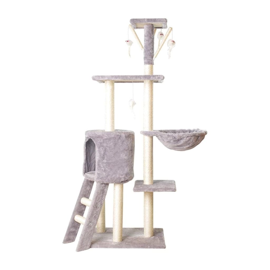 Spud Jax Petshop Floofi 138cm 5 Layer Plush Cat Condo Cat Tree Light Grey Cat &gt; Tree &amp; Scratcher