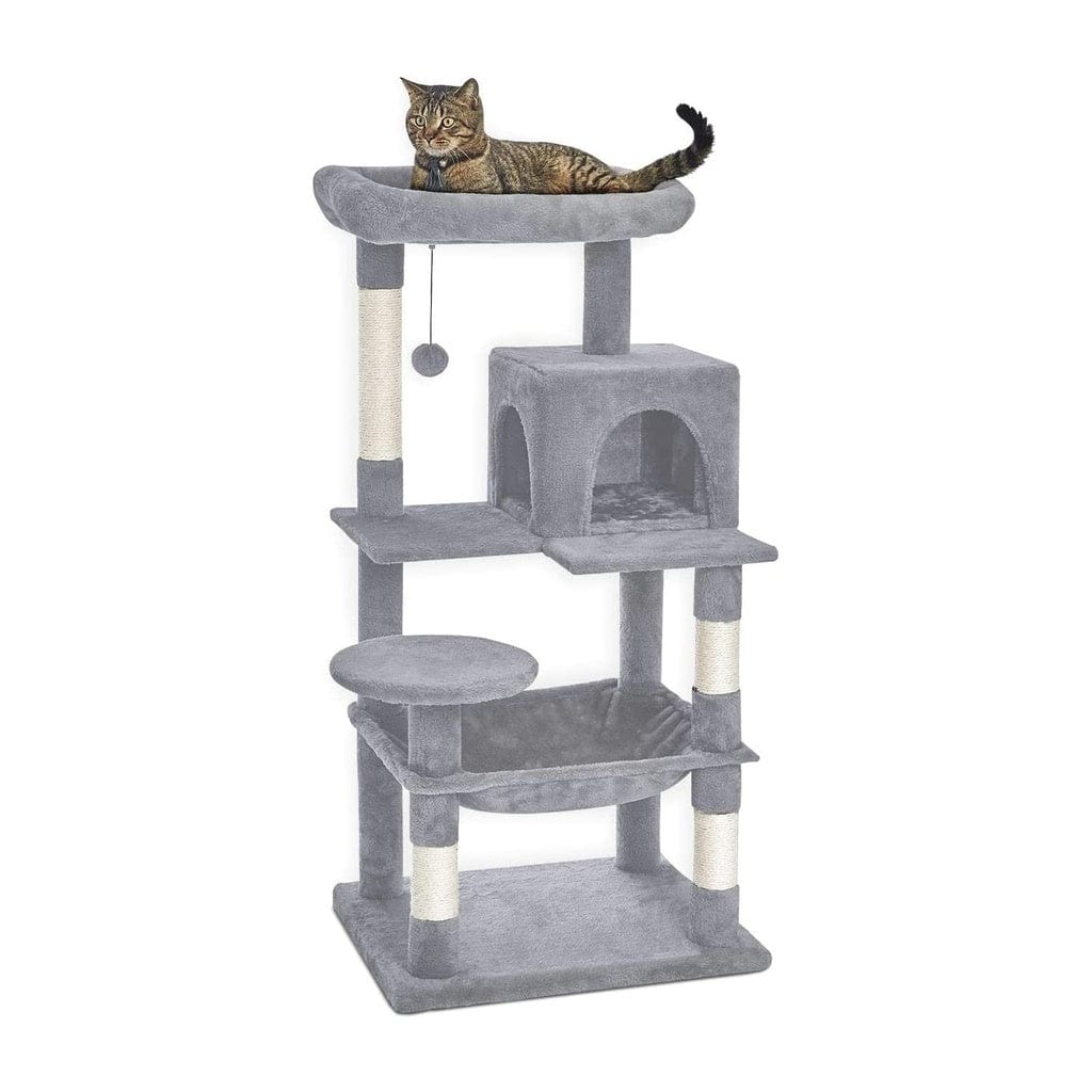 Spud Jax Petshop Floofi 118cm Plush Cat Condo Cat Tree Light Grey Cat > Tree & Scratcher