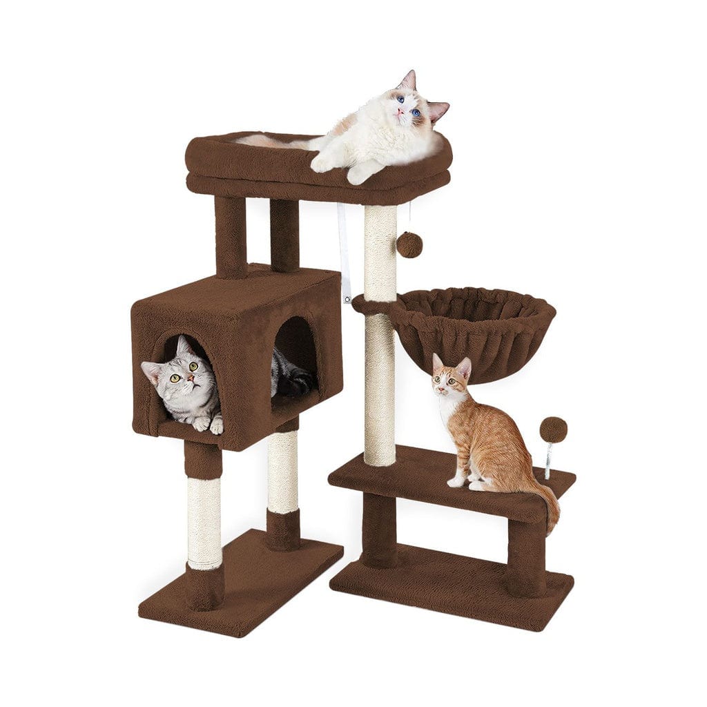 Spud Jax Petshop Floofi 97cm Adjustable Base Plush Cat Tree Brown Cat > Tree & Scratcher