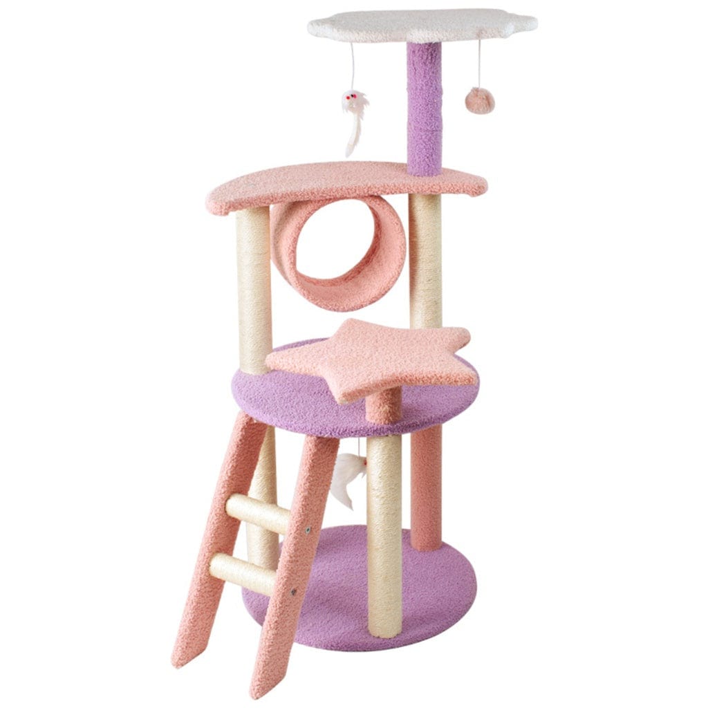 Spud Jax Petshop Floofi 101cm Galaxy Plush Cat Condo Cat Tree Pink Purple Cat &gt; Tree &amp; Scratcher