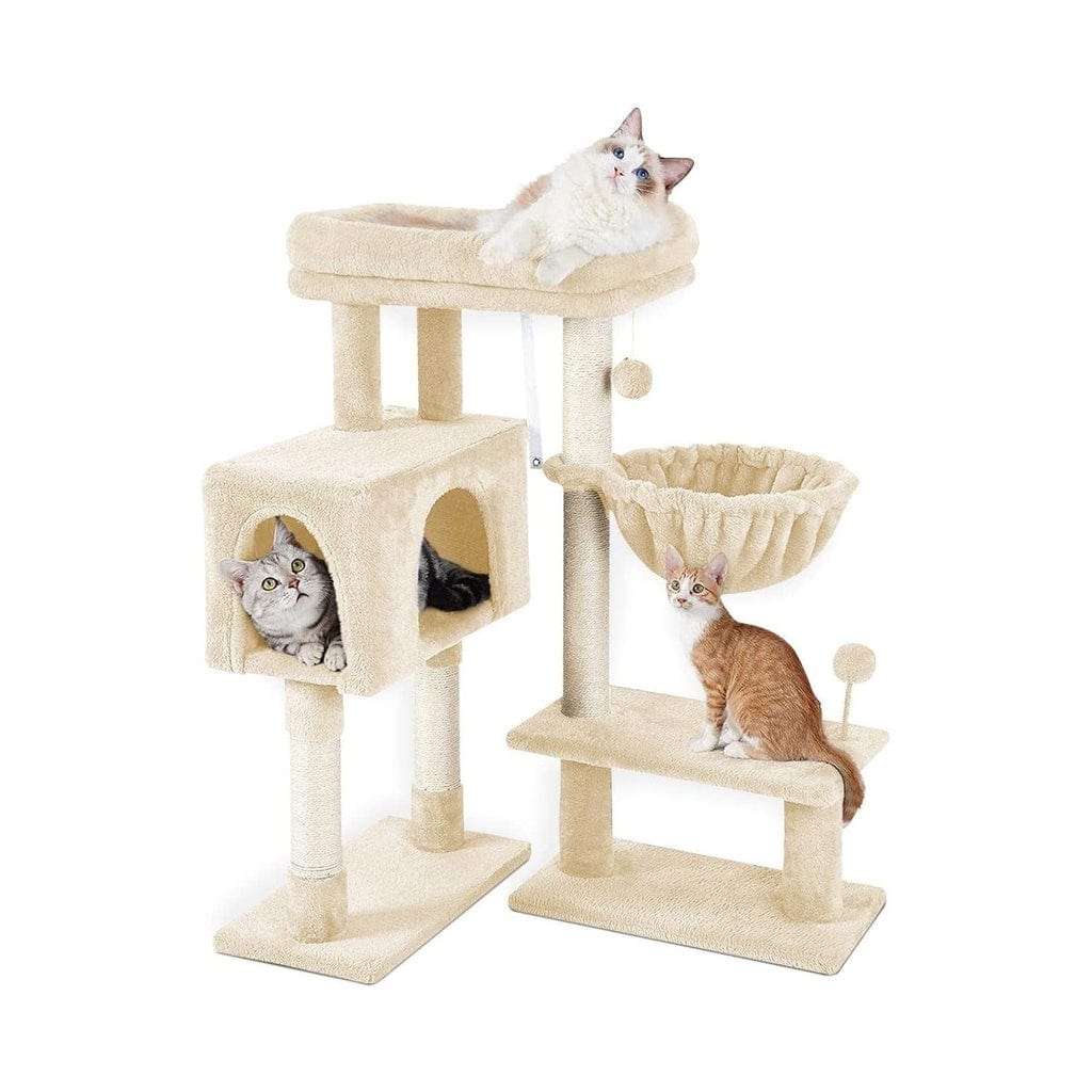 Spud Jax Petshop Floofi 97cm Adjustable Base Plush Cat Tree Beige Cat > Tree & Scratcher