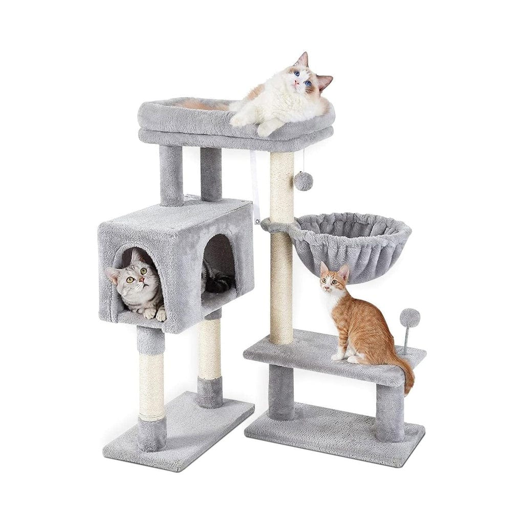 Spud Jax Petshop Floofi 97cm Adjustable Base Plush Cat Tree Light Grey Cat &gt; Tree &amp; Scratcher