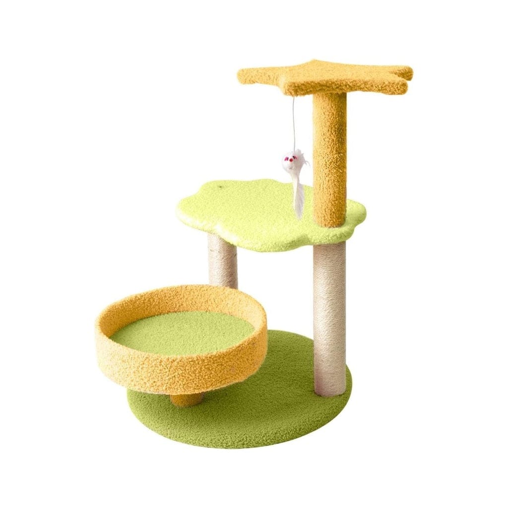 Spud Jax Petshop Floofi 75cm Galaxy Plush Scratching Post Cat Tree Yellow Green FI-CT-144-MM Cat > Tree & Scratcher