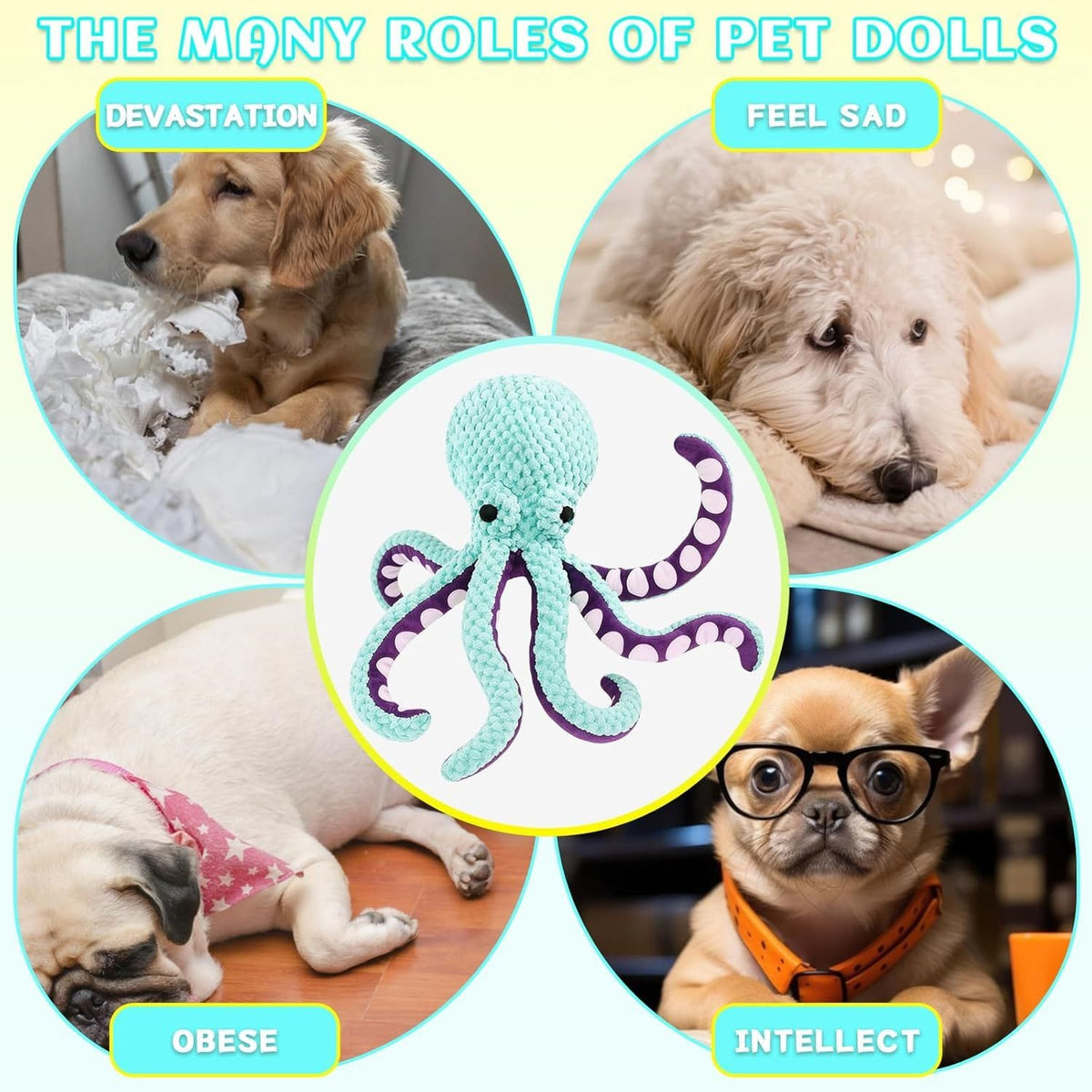 Spud Jax Petshop 2-Pack Purple Plush Octopus 2-Pack Purple Plush Octopus Pet Care > Toys > Dog Toys