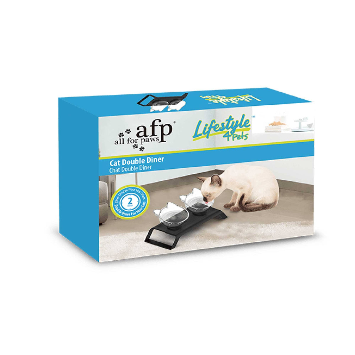 Spud Jax Petshop 2x200ml Elevated Cat Bowl Stand - Double Dinner Pet Kitten Food Twin Feeder 2x200ml Elevated Cat Bowl Stand - Double Dinner Pet Kitten Food Twin Feeder Pet Care > Pet Food