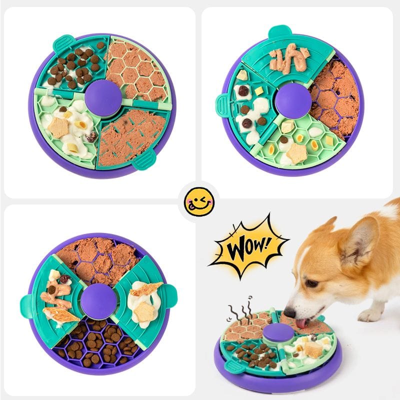 Spud Jax Petshop 3-in-1 Pet Puzzle Slow Feeder Bowl with Multi-Level Rotating Disk - Purple-green 3-in-1 Pet Puzzle Slow Feeder Bowl with Multi-Level Rotating Disk - Purple-green Pet Care > Dog Supplies > Dog Bowls, Feeders & Waterers
