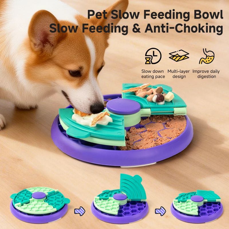 Spud Jax Petshop 3-in-1 Pet Puzzle Slow Feeder Bowl with Multi-Level Rotating Disk - Purple-green 3-in-1 Pet Puzzle Slow Feeder Bowl with Multi-Level Rotating Disk - Purple-green Pet Care > Dog Supplies > Dog Bowls, Feeders & Waterers