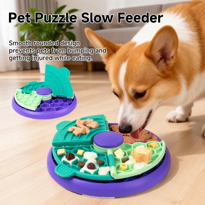 Spud Jax Petshop 3-in-1 Pet Puzzle Slow Feeder Bowl with Multi-Level Rotating Disk - Purple-green 3-in-1 Pet Puzzle Slow Feeder Bowl with Multi-Level Rotating Disk - Purple-green Pet Care > Dog Supplies > Dog Bowls, Feeders & Waterers