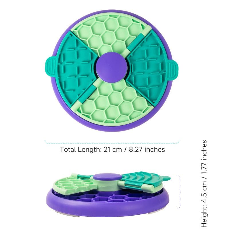 Spud Jax Petshop 3-in-1 Pet Puzzle Slow Feeder Bowl with Multi-Level Rotating Disk - Purple-green 3-in-1 Pet Puzzle Slow Feeder Bowl with Multi-Level Rotating Disk - Purple-green Pet Care > Dog Supplies > Dog Bowls, Feeders & Waterers