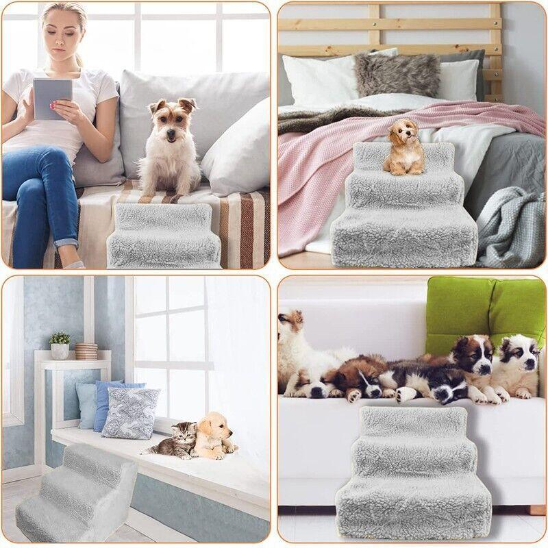Spud Jax Petshop 3 Steps Pet Stairs with Soft Cover for Small Dogs and Cats Portable Climbing Ramp 3 Steps Pet Stairs with Soft Cover for Small Dogs and Cats Portable Climbing Ramp Pet Care > Dog Supplies > Dog Steps & Ramps