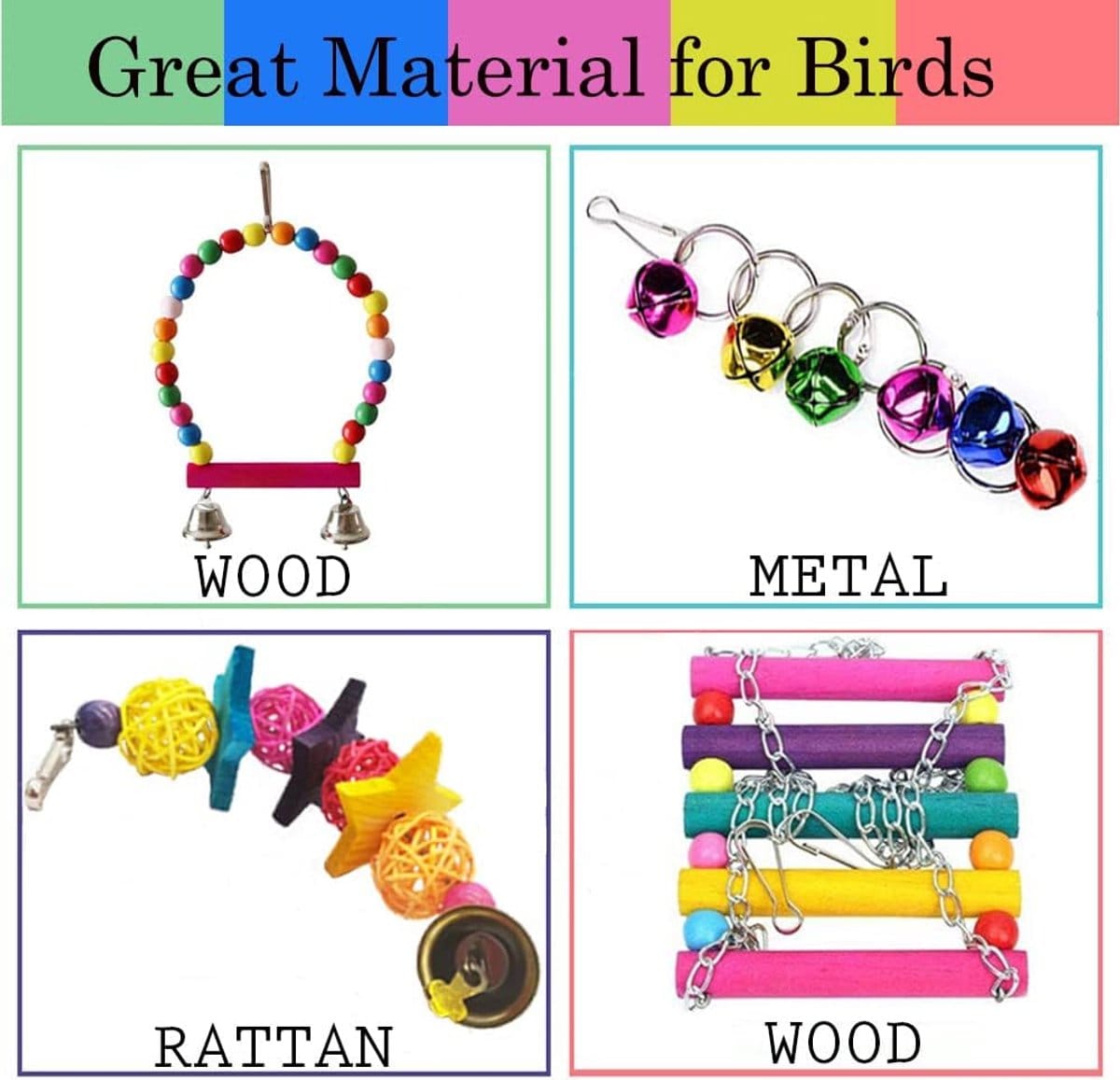 Spud Jax Petshop 8 pieces - Bird toys 8 pieces - Bird toys Pet Care > Bird > Bird Cage Accessories