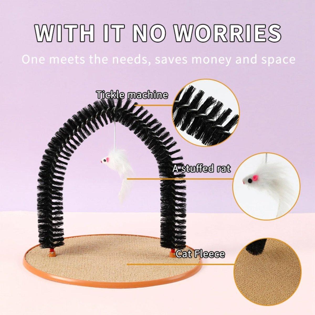 Spud Jax Petshop Arch Cat Scrub Brush Pet Grooming Toy Self Groomer Tickle Device for Cats Arch Cat Scrub Brush Pet Grooming Toy Self Groomer Tickle Device for Cats Pet Care > Cat Supplies > Cat Scratchers