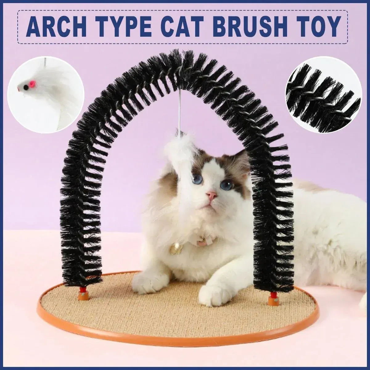 Spud Jax Petshop Arch Cat Scrub Brush Pet Grooming Toy Self Groomer Tickle Device for Cats Arch Cat Scrub Brush Pet Grooming Toy Self Groomer Tickle Device for Cats Pet Care > Cat Supplies > Cat Scratchers