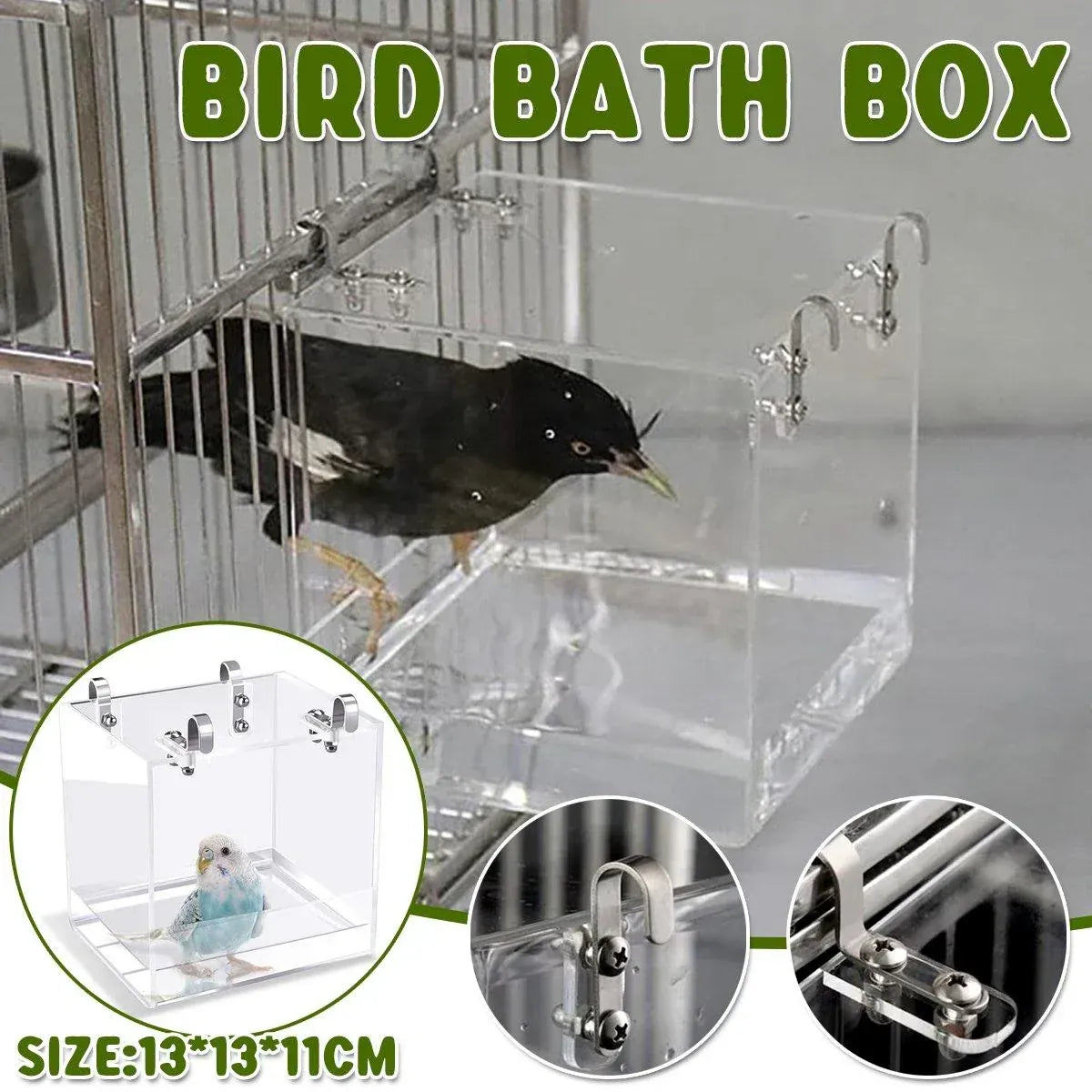 Spud Jax Petshop Bird Bath Box Bird Bath Box Pet Care > Bird > Bird Cage Accessories