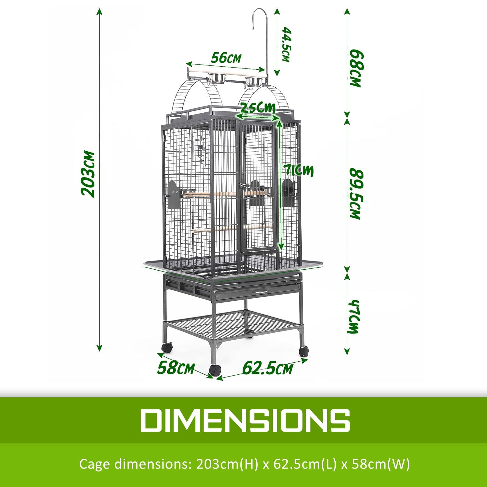 Spud Jax Petshop Bird Cage Parrot Aviary TENOR 203cm Pet Care > Bird