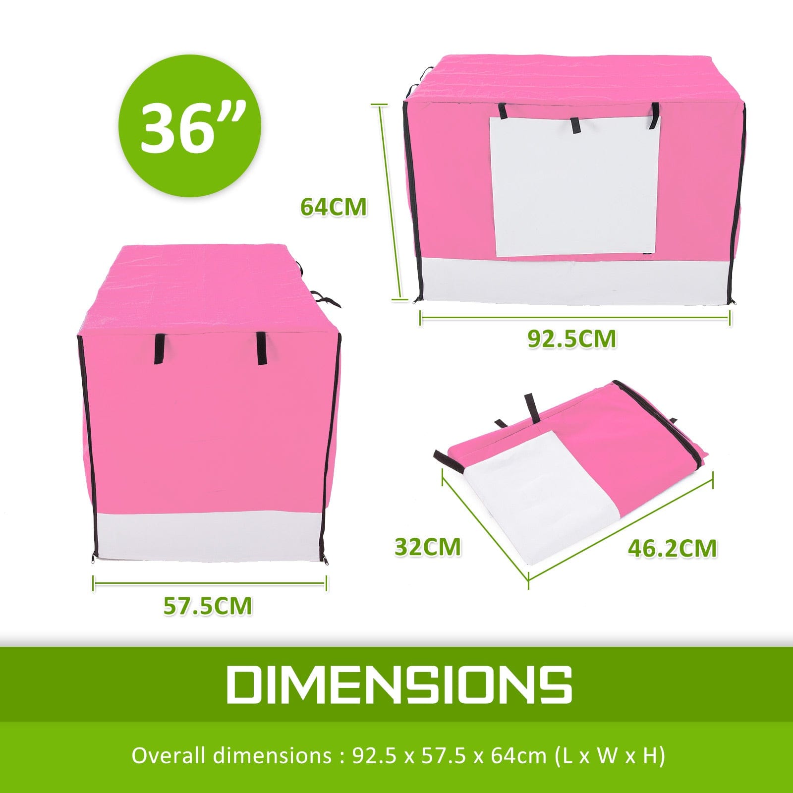 Spud Jax Petshop Cage Cover Enclosure for Wire Dog Cage Crate 36in PINK Pet Care > Dog Supplies