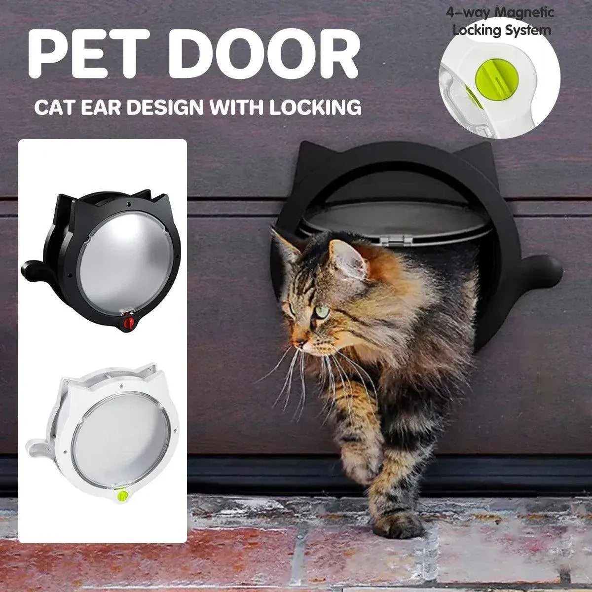 Spud Jax Petshop Cat Ear Pet Door for Cats and Dogs Easy In and Out Access Durable Pet Supplies - White Cat Ear Pet Door for Cats and Dogs Easy In and Out Access Durable Pet Supplies - White Pet Care > Dog Supplies > Cat & Dog Flaps