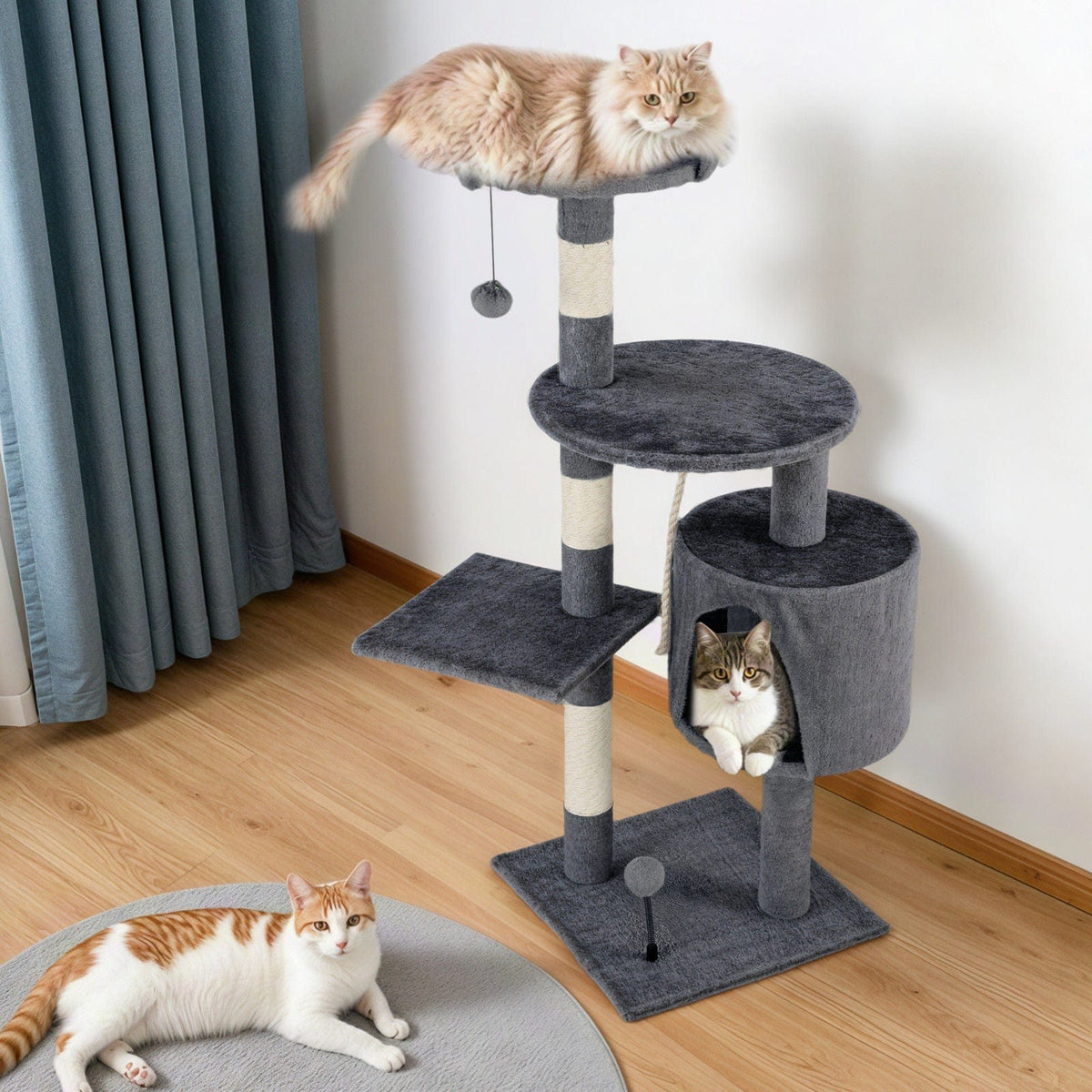 Spud Jax Petshop Cat Tower Tree Scratching Post Dark Grey Condo 112cm Cat Tower Tree Scratching Post Dark Grey Condo 112cm Pet Care > Cat Supplies > Cat Scratching Posts