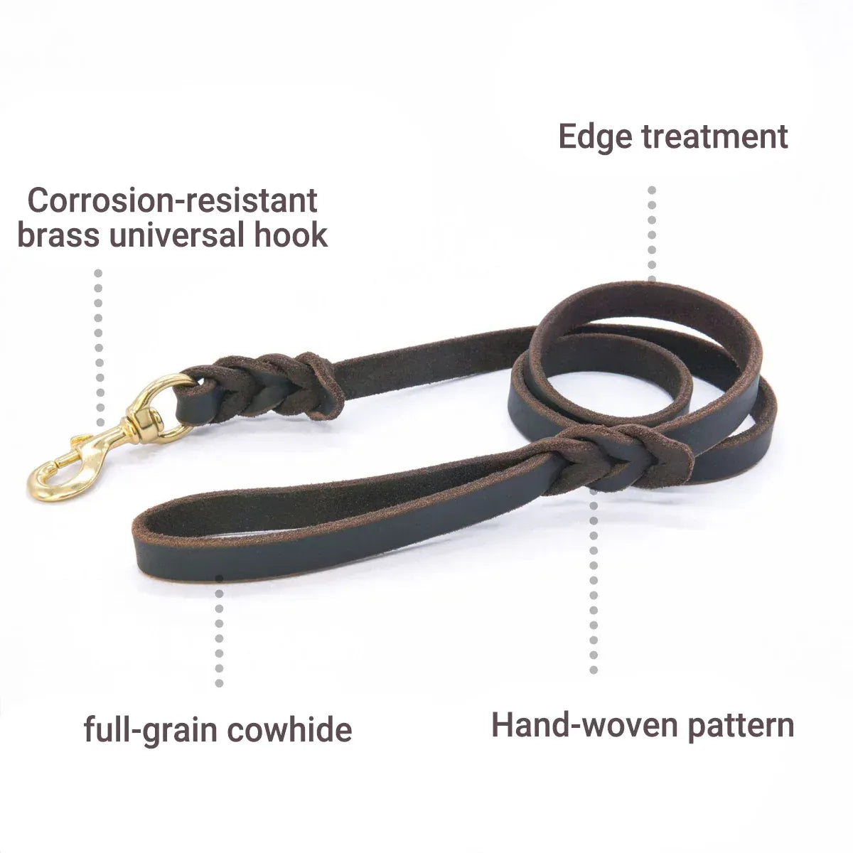 Spud Jax Petshop Dog Leash Cowhide Lead Heavy Duty Leather M Size Brown For Walking Training - Black Dog Leash Cowhide Lead Heavy Duty Leather M Size Brown For Walking Training - Black Pet Care > Dog Supplies > Dog Collars, Leads & Harnesses