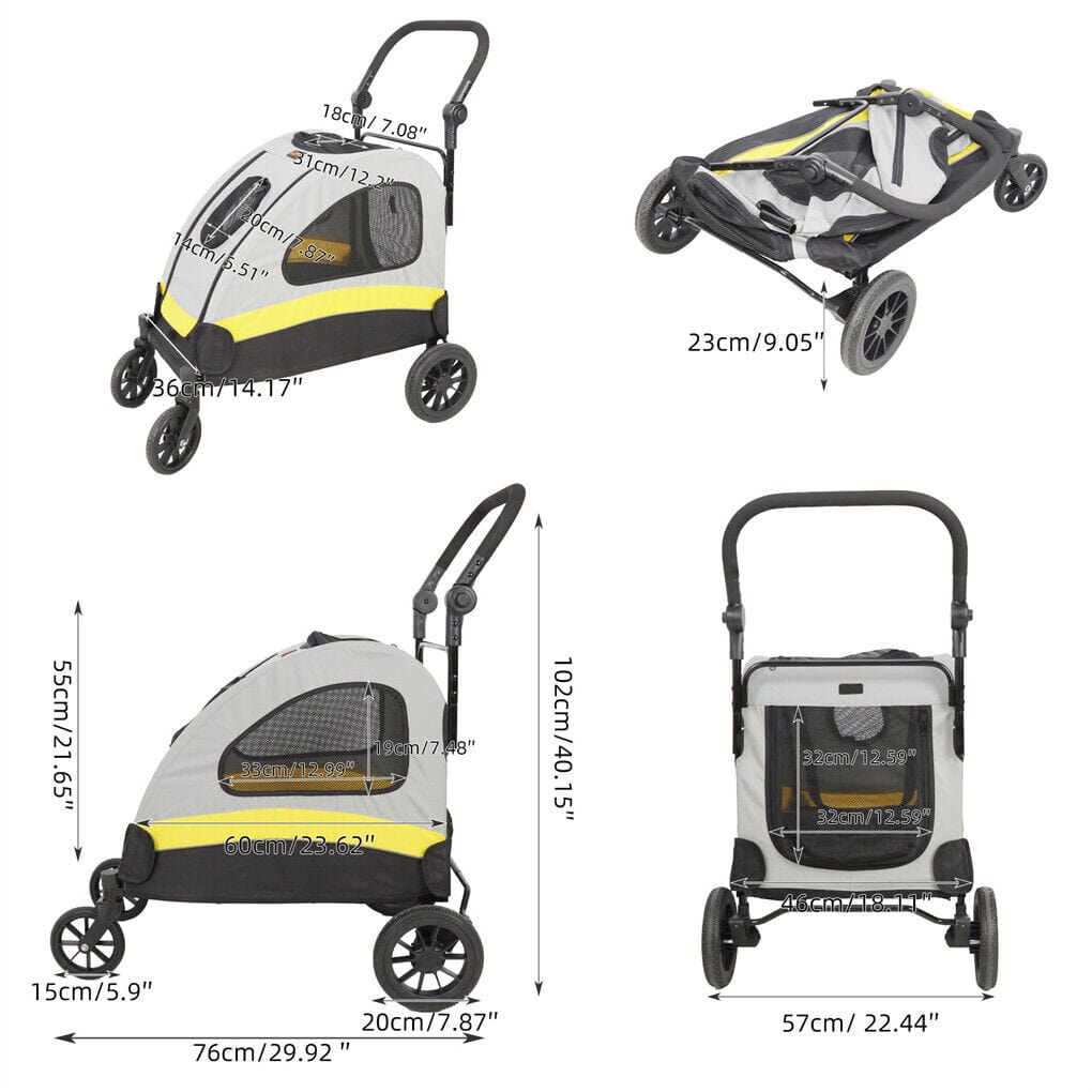 Spud Jax Petshop Dog Stroller Foldable Pet Travel Cart M Size Dog Stroller Foldable Pet Travel Cart M Size Pet Care > Cat Supplies > Cat Carriers & Crates
