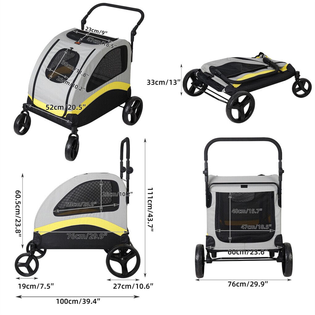 Spud Jax Petshop Dog Stroller Large Foldable Pet Travel Cart Dog Stroller Large Foldable Pet Travel Cart Pet Care > Cat Supplies > Cat Carriers & Crates