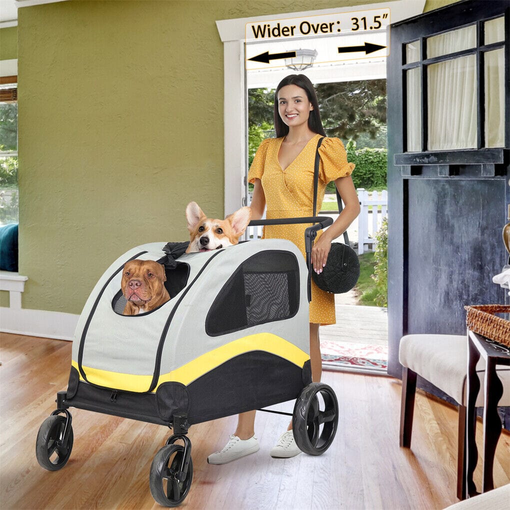Spud Jax Petshop Dog Stroller w/ Divider, Foldable Pet Cart Dog Stroller w/ Divider, Foldable Pet Cart Pet Care > Cat Supplies > Cat Carriers & Crates