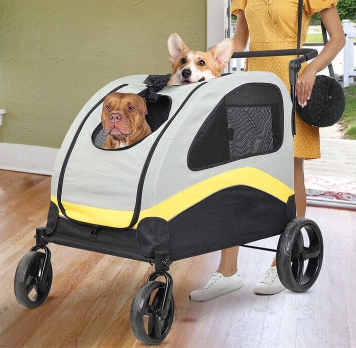 Spud Jax Petshop Dog Stroller w/ Divider, Foldable Pet Cart Dog Stroller w/ Divider, Foldable Pet Cart Pet Care > Cat Supplies > Cat Carriers & Crates