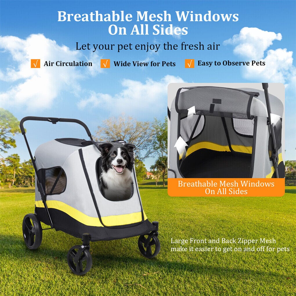 Spud Jax Petshop Dog Stroller w/ Rain Cover Foldable Pet Cart Dog Stroller w/ Rain Cover Foldable Pet Cart Pet Care > Cat Supplies > Cat Carriers & Crates