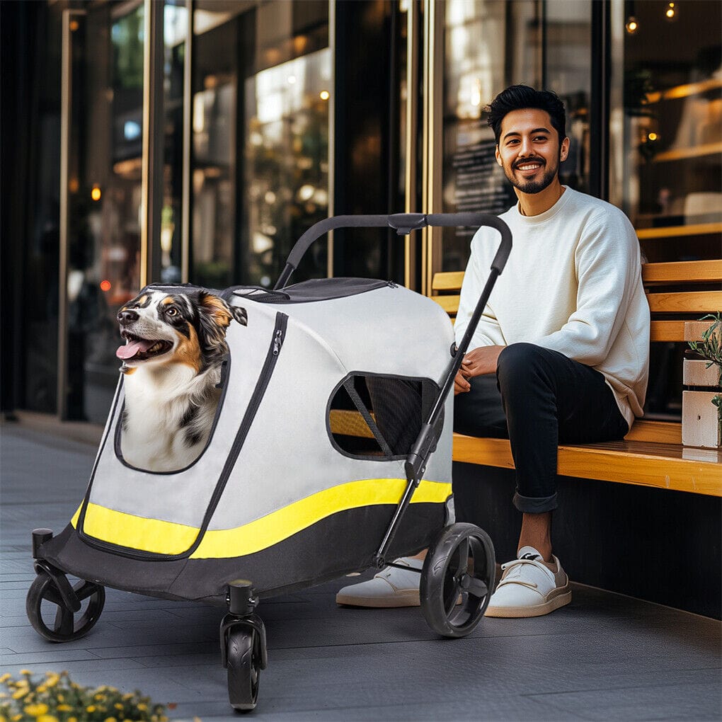 Spud Jax Petshop Dog Stroller w/ Rain Cover Foldable Pet Cart Dog Stroller w/ Rain Cover Foldable Pet Cart Pet Care > Cat Supplies > Cat Carriers & Crates