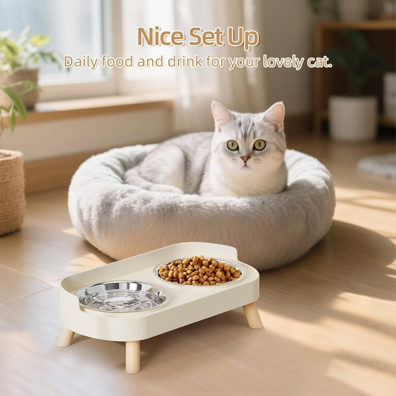 Spud Jax Petshop Elevated Cat Bowl Elevated Cat Bowl Pet Care > Dog Supplies > Dog Bowls, Feeders & Waterers