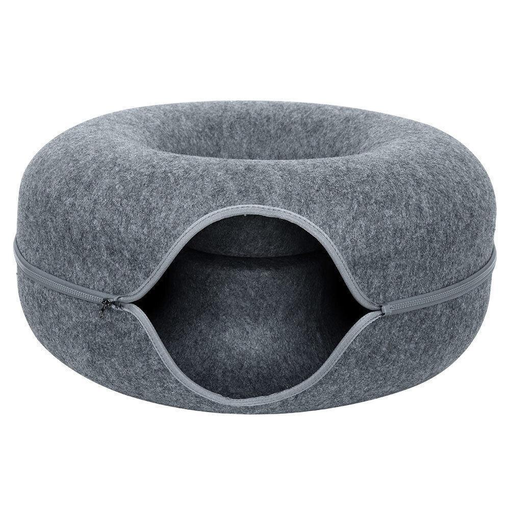Spud Jax Petshop Felt Cat Tunnel Bed Donut Cave Nest for Kittens and Small Pets 50x30cm - Dark Grey Felt Cat Tunnel Bed Donut Cave Nest for Kittens and Small Pets 50x30cm - Dark Grey Pet Care &gt; Cat Supplies &gt; Cat Furniture