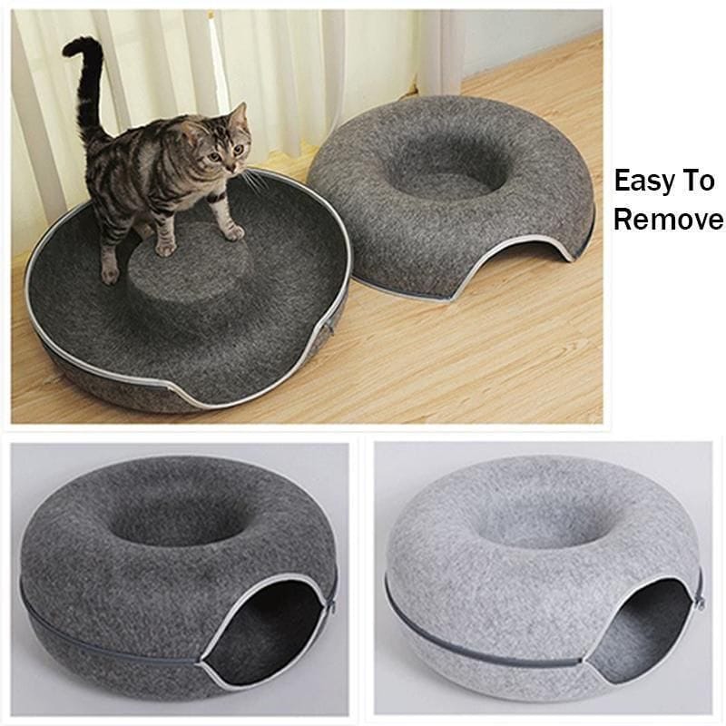 Spud Jax Petshop Felt Cat Tunnel - Dark Grey Felt Cat Tunnel - Dark Grey Pet Care > Cat Supplies > Cat Furniture