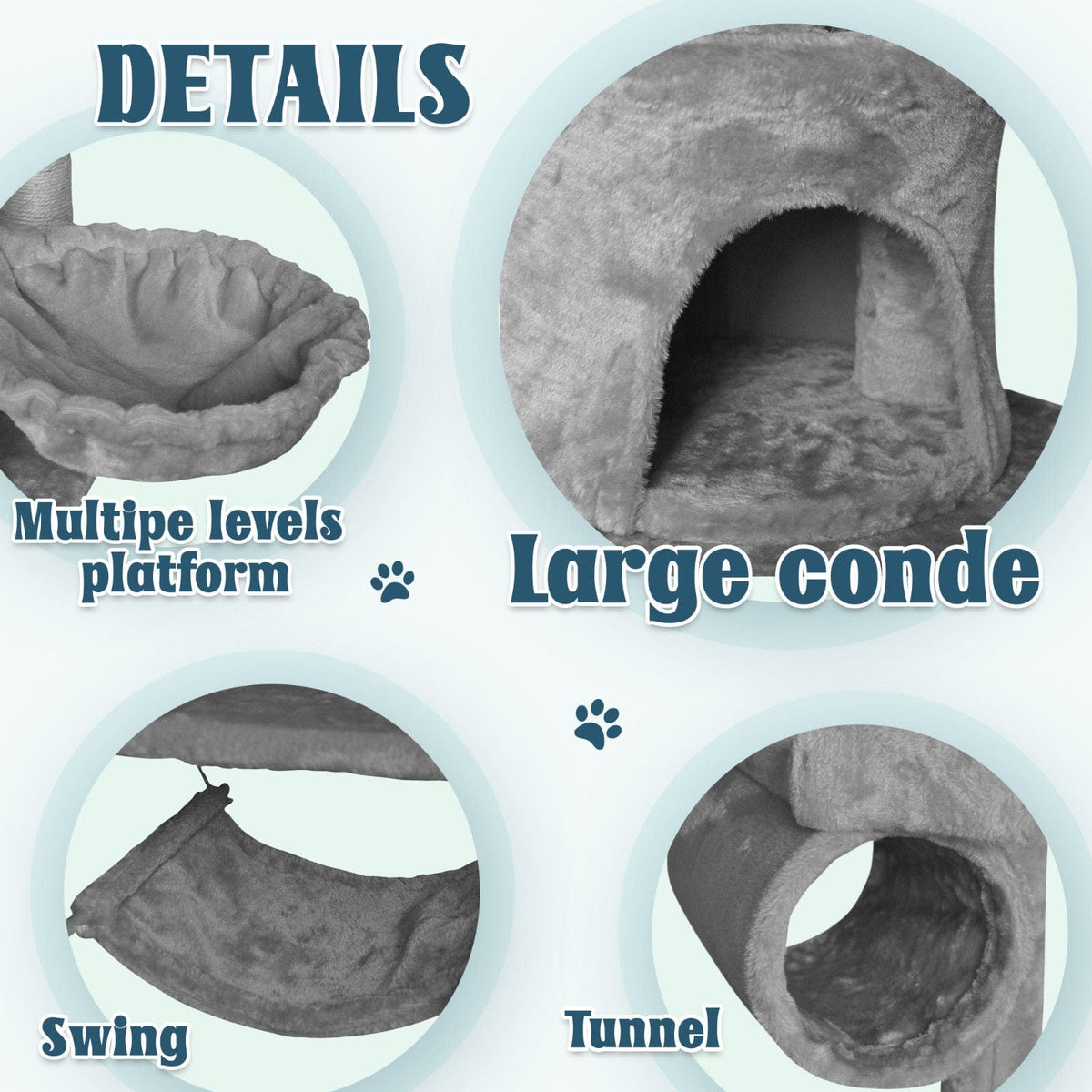 Spud Jax Petshop Grey Cat Tree Tower Condo Scratching Post Bed Stand 1.4M Grey Cat Tree Tower Condo Scratching Post Bed Stand 1.4M Pet Care > Cat Supplies > Cat Scratching Posts