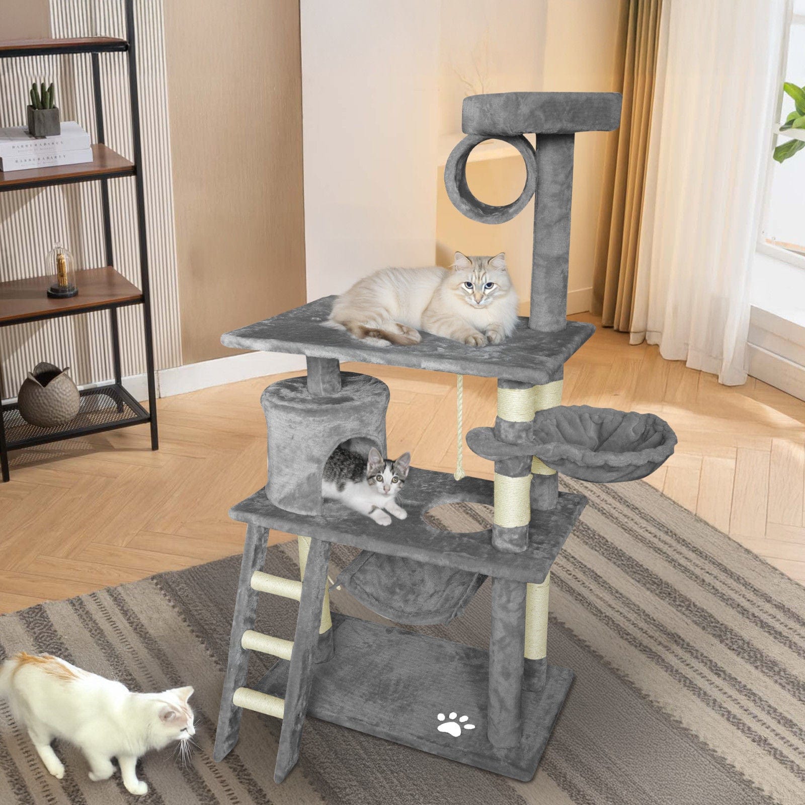 Spud Jax Petshop Grey Cat Tree Tower Condo Scratching Post Bed Stand 1.4M Grey Cat Tree Tower Condo Scratching Post Bed Stand 1.4M Pet Care > Cat Supplies > Cat Scratching Posts