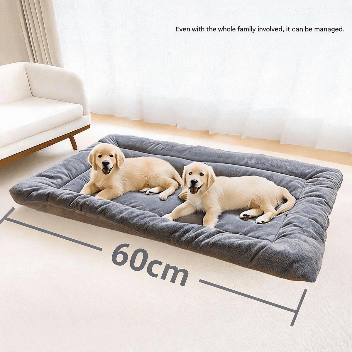 Spud Jax Petshop Grey Large Plush Dog Bed - Extra Thick Winter Warmth, Machine Washable &amp; Non-Slip Pet Mat for Large Dogs (60cm) Grey Large Plush Dog Bed - Extra Thick Winter Warmth, Machine Washable &amp; Non-Slip Pet Mat for Large Dogs (60cm) Pet Care > Dog Supplies > Dog Beds