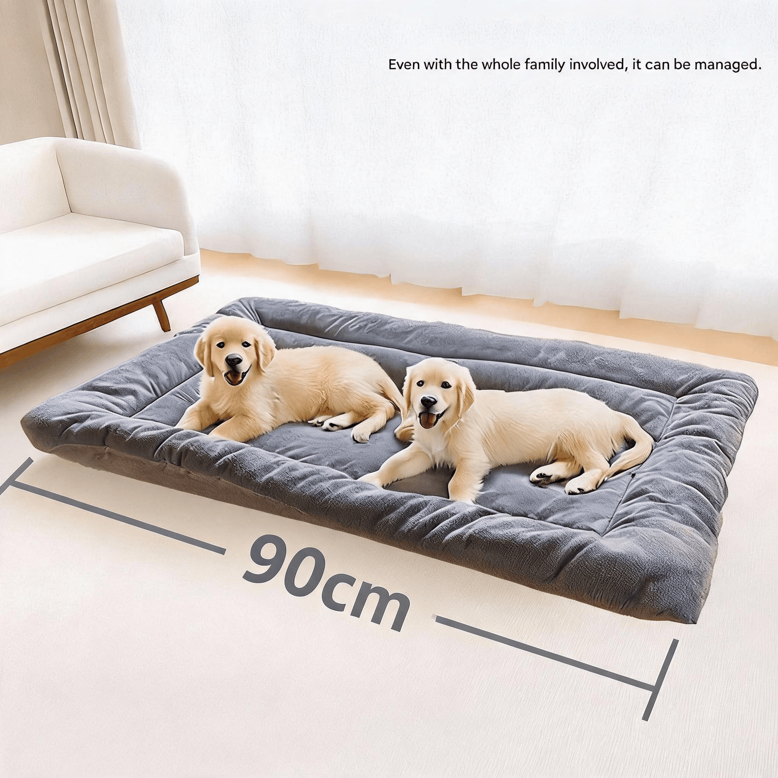 Spud Jax Petshop Grey Large Plush Dog Bed - Extra Thick Winter Warmth, Machine Washable & Non-Slip Pet Mat for Large Dogs (90cm) Grey Large Plush Dog Bed - Extra Thick Winter Warmth, Machine Washable & Non-Slip Pet Mat for Large Dogs (90cm) Pet Care > Dog Supplies > Dog Beds