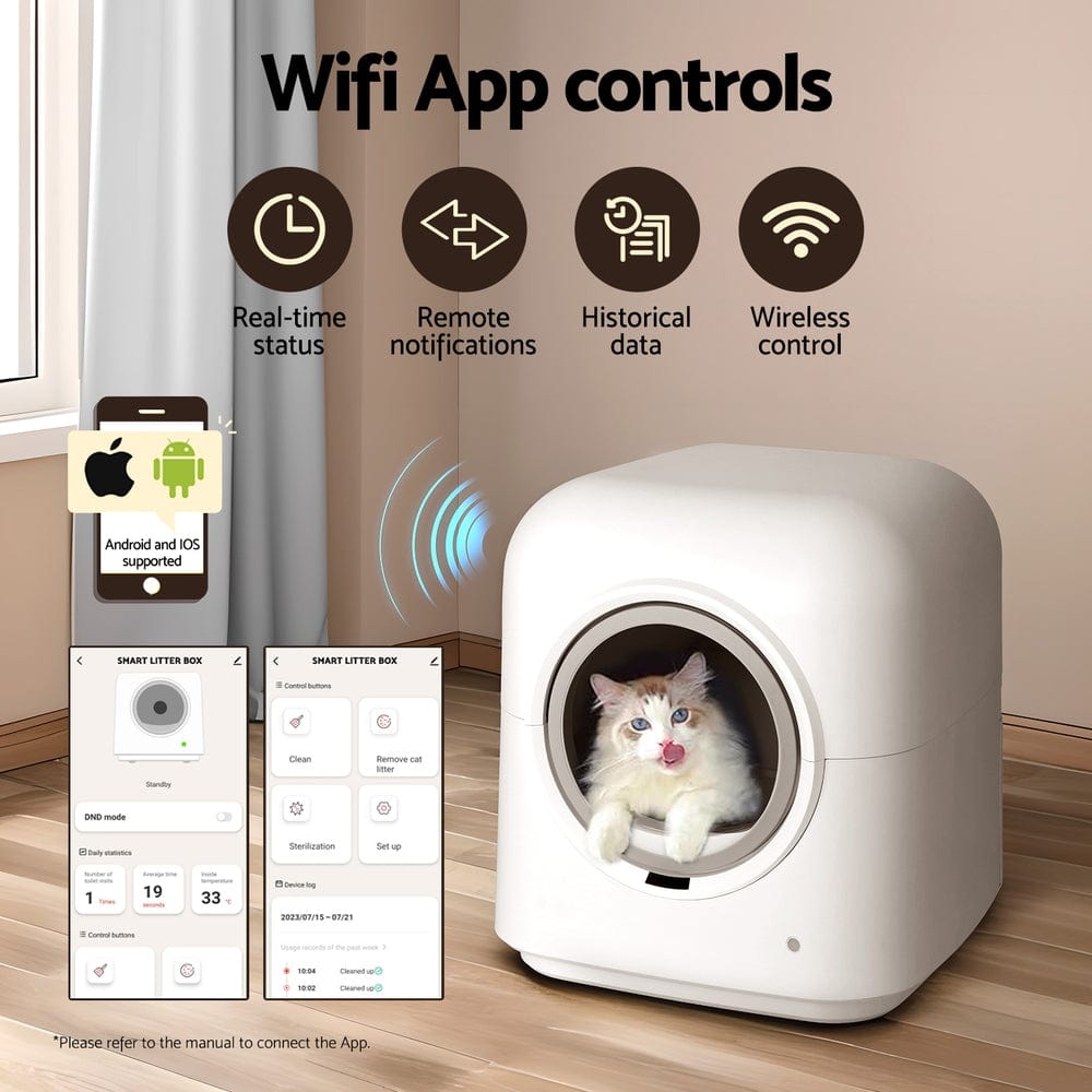 Spud Jax Petshop i.Pet Automatic Cat Litter Box Self-Cleaning Smart Large Toilet Tray App Control Pet Care > Cat Supplies