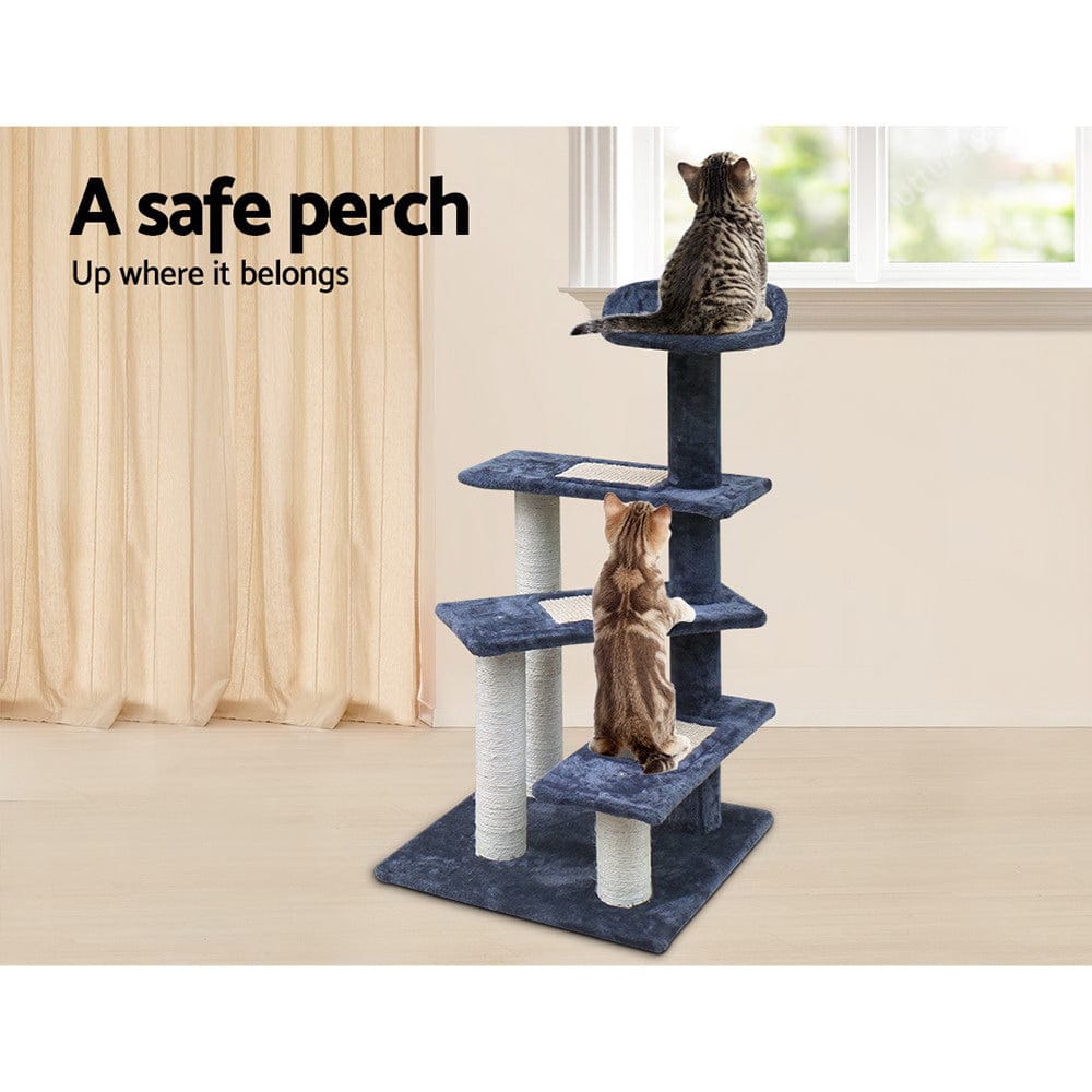 Spud Jax Petshop i.Pet Cat Tree 100cm Trees Scratching Post Scratcher Tower Condo House Furniture Wood Steps Pet Care