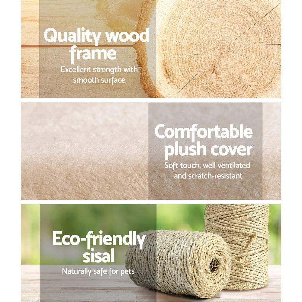 Spud Jax Petshop i.Pet Cat Tree Trees Scratching Post Scratcher Condo Tower House Bed Beige 100cm Pet Care