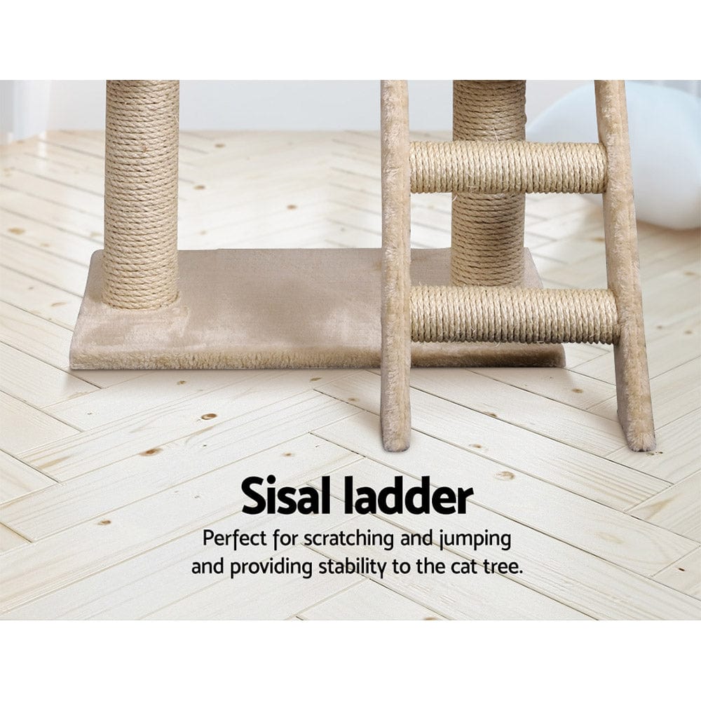 Spud Jax Petshop i.Pet Cat Tree Trees Scratching Post Scratcher Condo Tower House Bed Beige 100cm Pet Care