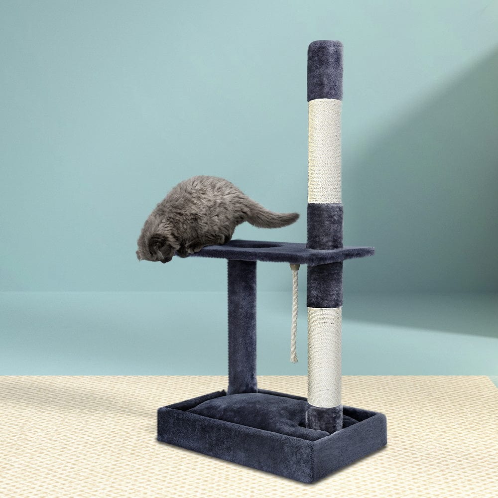 Spud Jax Petshop i.Pet Cat Tree 102cm Scratching Post Tower Scratcher Condo House Board Grey Pet Care > Cat Supplies