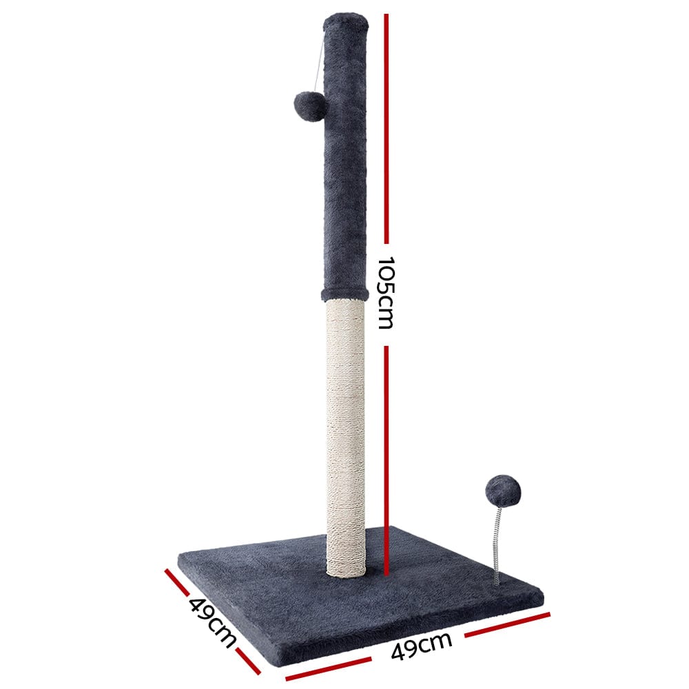 Spud Jax Petshop i.Pet Cat Tree 105cm Scratching Post Scratcher Tower Condo House Hanging toys Grey Pet Care > Cat Supplies