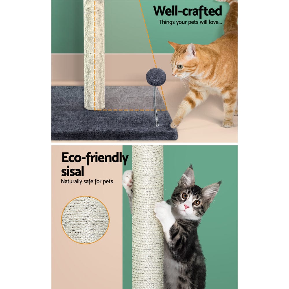 Spud Jax Petshop i.Pet Cat Tree 105cm Scratching Post Scratcher Tower Condo House Hanging toys Grey Pet Care > Cat Supplies