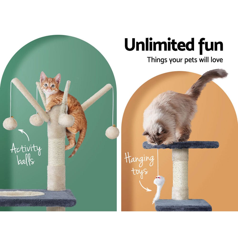 Spud Jax Petshop i.Pet Cat Tree 110cm Tower Scratching Post Scratcher Wood Condo House Bed Toys Pet Care > Cat Supplies