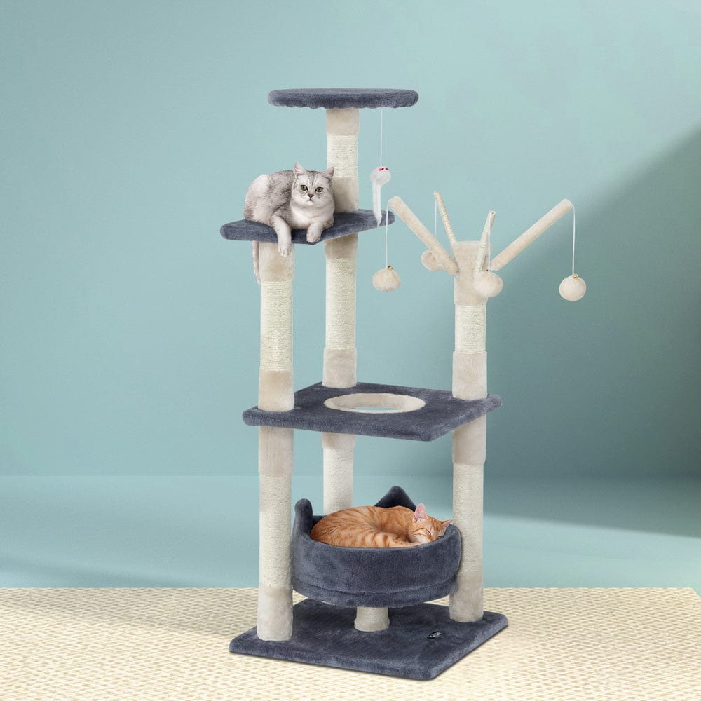 Spud Jax Petshop i.Pet Cat Tree 110cm Tower Scratching Post Scratcher Wood Condo House Bed Toys Pet Care > Cat Supplies