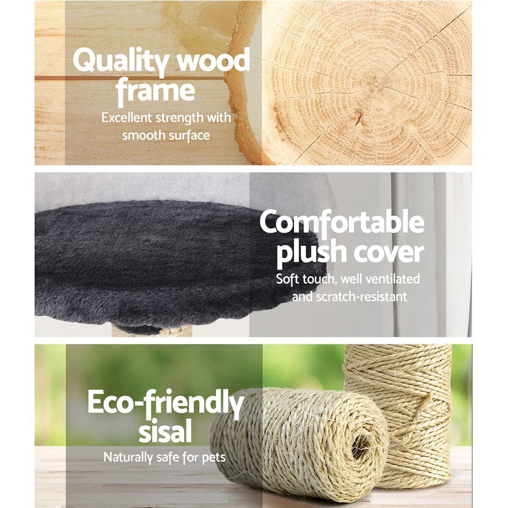 Spud Jax Petshop i.Pet Cat Tree 112cm Trees Scratching Post Scratcher Tower Condo House Furniture Wood Pet Care